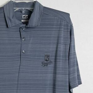 Cutter & Buck Kansas City Royals CB DryTec Golf Polo Shirt Men’s M Blue Stripe